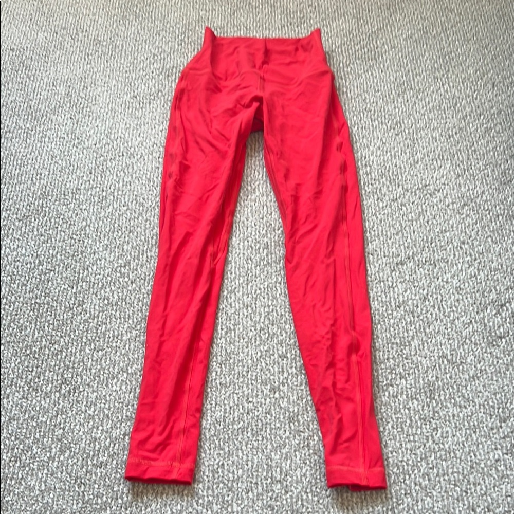 Lululemon Athletica Red Leggings High Waist Performance
